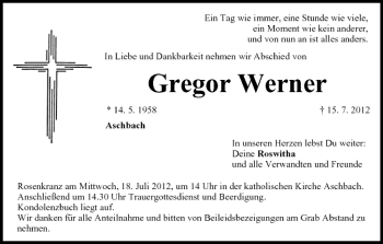 Anzeige von Gregor Werner von MGO