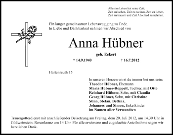 Anzeige von Anna Hübner von MGO