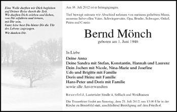 Anzeige von Bernd Mönch von MGO