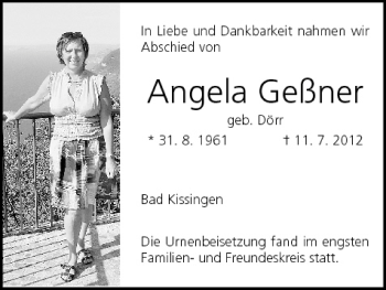 Anzeige von Angela Geßner von MGO