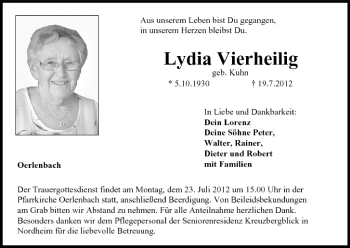 Anzeige von Lydia Vierheilig von MGO