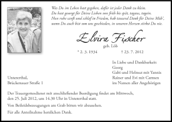 Anzeige von Elvira Fischer von MGO