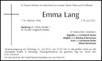 Anzeige von Emma Lang von MGO