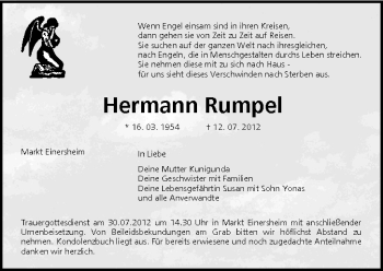 Anzeige von Hermann Rumpel von MGO