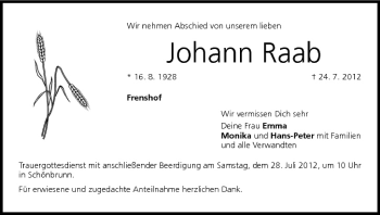 Anzeige von Johann Raab von MGO