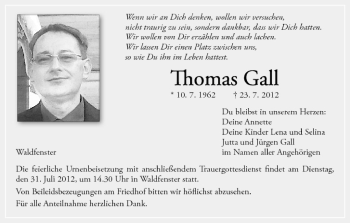 Anzeige von Thomas Gall von MGO