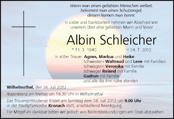 Anzeige von Albin Schleicher von MGO