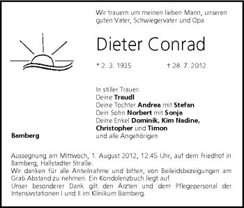 Anzeige von Dieter Conrad von MGO