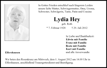 Anzeige von Lydia Hey von MGO