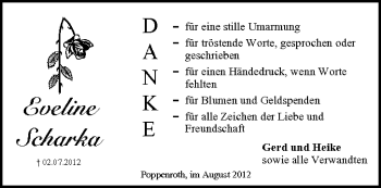 Anzeige von Eveline Scharka von MGO