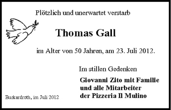 Anzeige von Thomas Gall von MGO