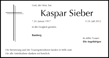 Anzeige von Kaspar Sieber von MGO