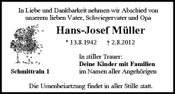Anzeige von Hans-Josef Müller von MGO