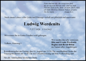 Anzeige von Ludwig Werdenits von MGO