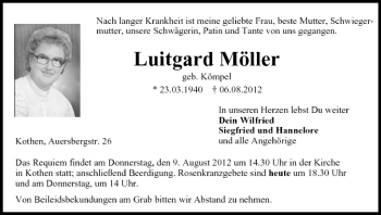 Anzeige von Luitgard Möller von MGO