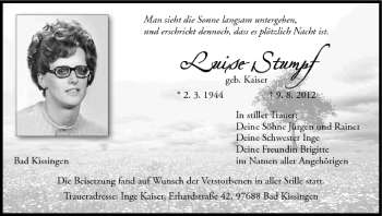 Anzeige von Luise Stumpf von MGO