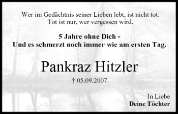 Anzeige von Pankraz Hitzler von MGO