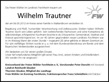 Anzeige von Wilhelm Trautner von MGO