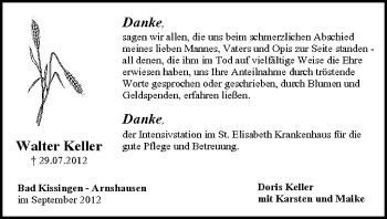 Anzeige von Walter Keller von MGO