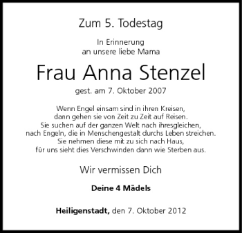 Anzeige von Anna Stenzel von MGO