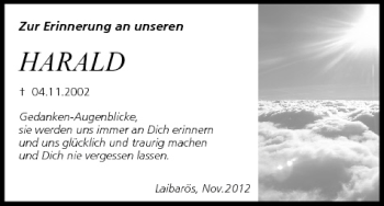 Anzeige von Harald Gedenken von MGO