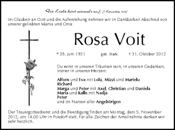 Anzeige von Rosa Voit von MGO