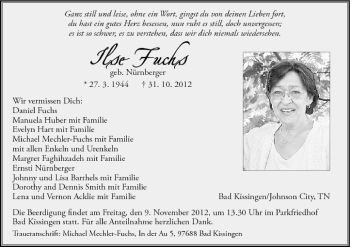 Anzeige von Ilse Fuchs von MGO