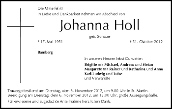 Anzeige von Johanna Holl von MGO