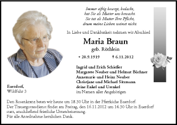 Anzeige von Maria Braun von MGO