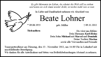 Anzeige von Beate Lohner von MGO