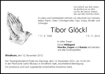 Anzeige von Tibor Glöckl von MGO