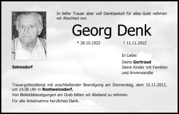 Anzeige von Georg Denk von MGO