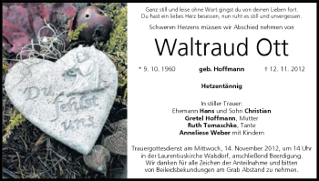 Anzeige von Waltraud Ott von MGO