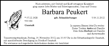 Anzeige von Barbara Peukert von MGO
