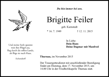 Anzeige von Brigitte Feiler von MGO