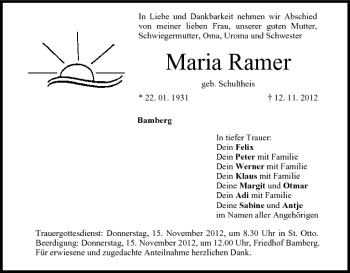 Anzeige von Maria Ramer von MGO