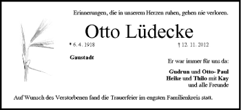 Anzeige von Otto Lüdecke von MGO
