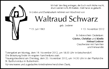 Anzeige von Waltraud Schwarz von MGO