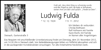 Anzeige von Ludwig Fulda von MGO