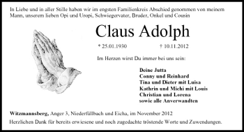 Anzeige von Claus Adolph von MGO