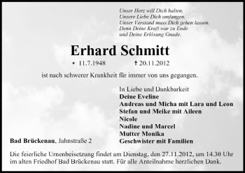 Anzeige von Erhard Schmitt von MGO