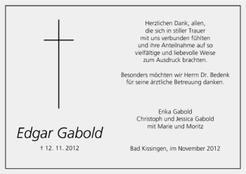 Anzeige von Edgar Gabold von MGO