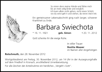 Anzeige von Barbara Swiechota von MGO
