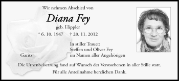 Anzeige von Diana Fey von MGO