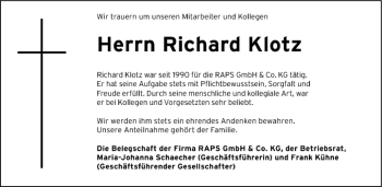 Anzeige von Richard Klotz von MGO