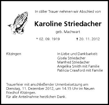 Anzeige von Karoline Striedacher von MGO