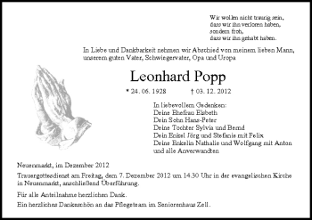 Anzeige von Leonhard Popp von MGO