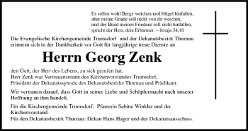 Anzeige von Georg Zenk von MGO