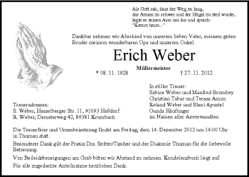 Anzeige von Erich Weber von MGO
