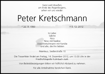 Anzeige von Peter Kretschmann von MGO